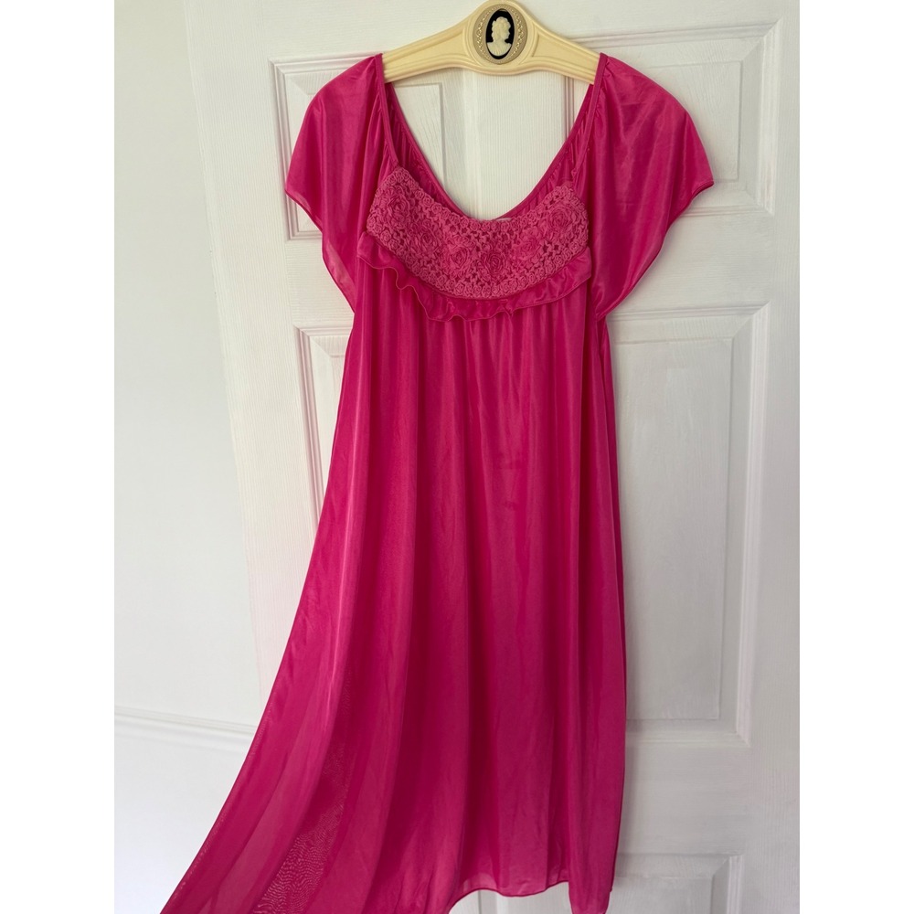 Ezi chemise nightgown slip dress sleepwear hot‎ pink women's size 3XL